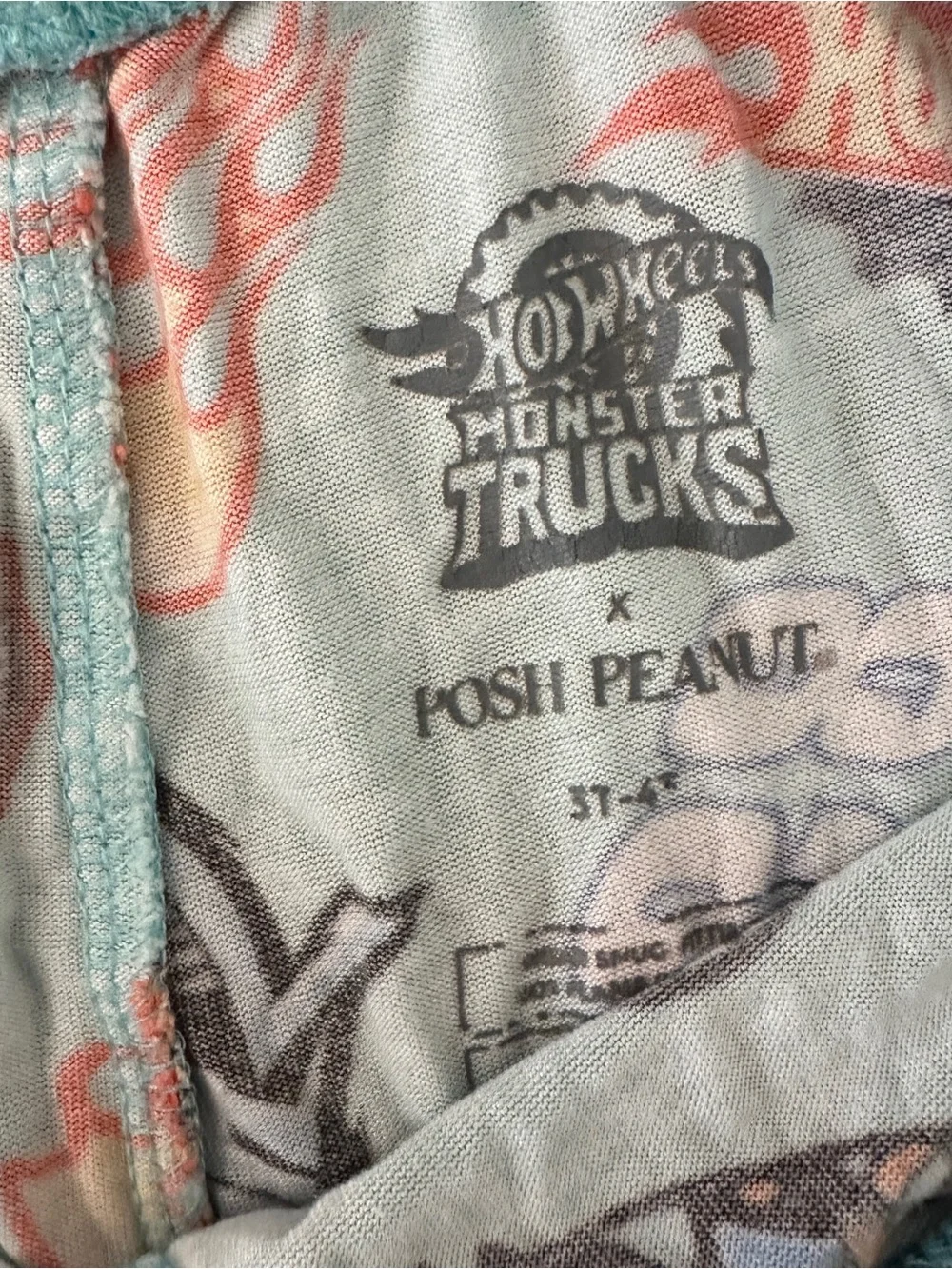 Posh Peanut Turquoise Graphic Hot Wheels-Style Pajama Set